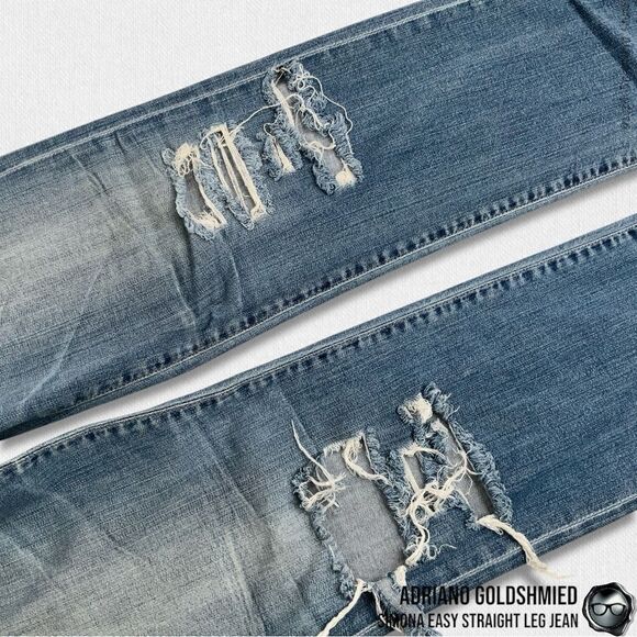 ADRIANO GOLDSCHMIED SIMONA EASY STRAIGHT LEG JEANS DISTRESSED SIZE 30R - Picture 9 of 15